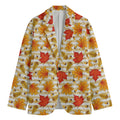 Maple And Oak Pattern Print Men's Cotton Blazer