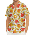 Maple And Oak Pattern Print Men's Deep V-Neck Shirt