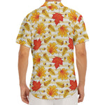 Maple And Oak Pattern Print Men's Deep V-Neck Shirt