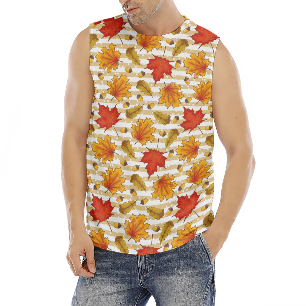 Maple And Oak Pattern Print Men's Fitness Tank Top