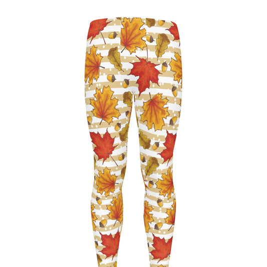Maple And Oak Pattern Print Men's leggings