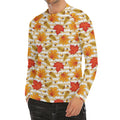 Maple And Oak Pattern Print Men's Long Sleeve Rash Guard