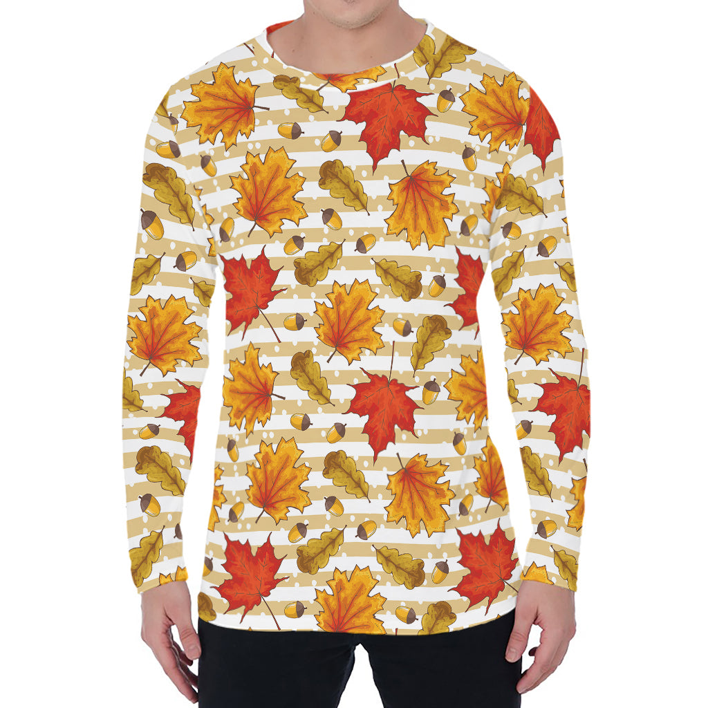 Maple And Oak Pattern Print Men's Long Sleeve T-Shirt