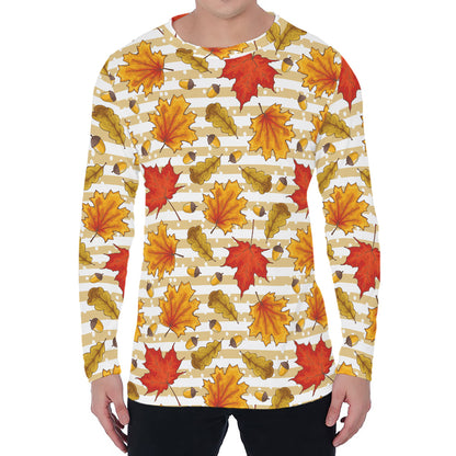 Maple And Oak Pattern Print Men's Long Sleeve T-Shirt