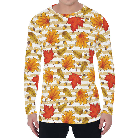 Maple And Oak Pattern Print Men's Long Sleeve T-Shirt