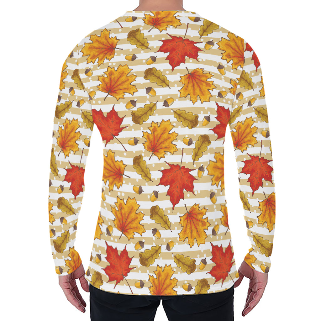 Maple And Oak Pattern Print Men's Long Sleeve T-Shirt