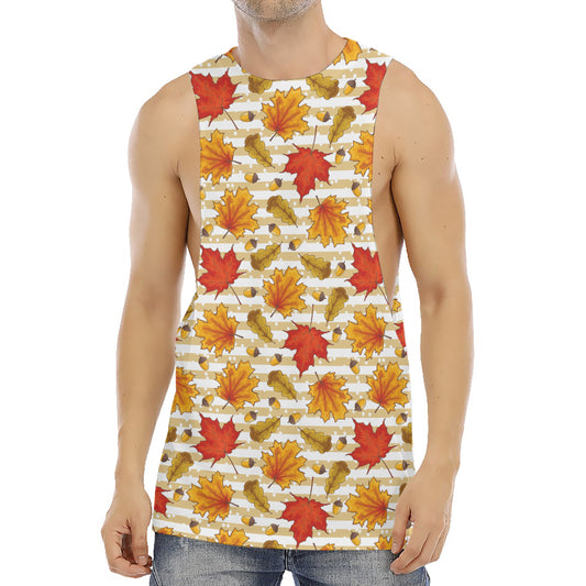 Maple And Oak Pattern Print Men's Muscle Tank Top