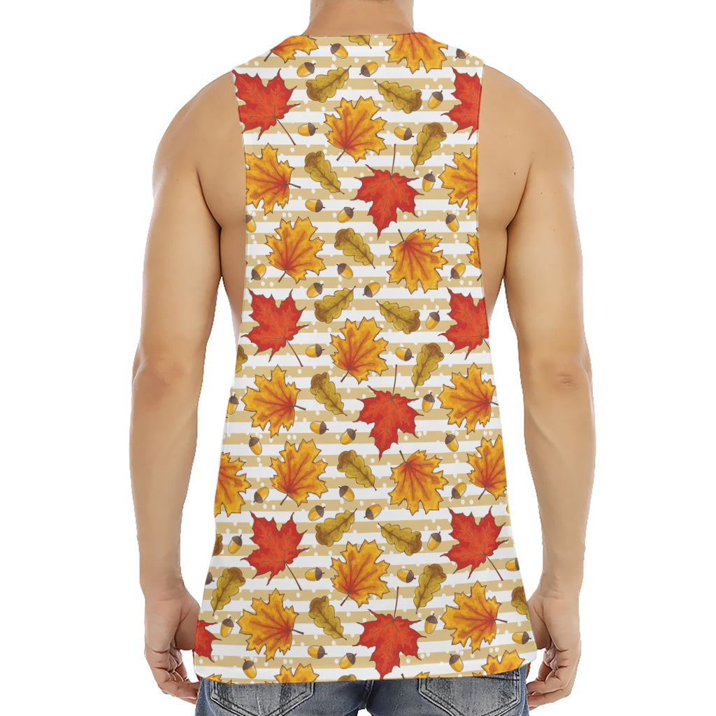 Maple And Oak Pattern Print Men's Muscle Tank Top