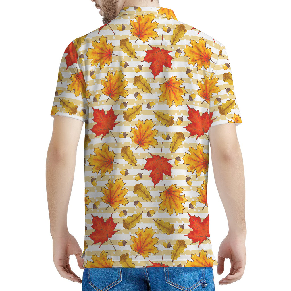 Maple And Oak Pattern Print Men's Polo Shirt