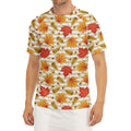 Maple And Oak Pattern Print Men's Short Sleeve Rash Guard