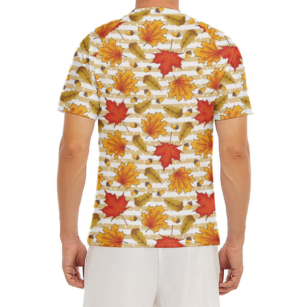 Maple And Oak Pattern Print Men's Short Sleeve Rash Guard
