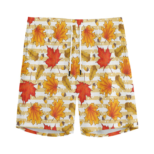 Maple And Oak Pattern Print Men's Sports Shorts