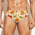 Maple And Oak Pattern Print Men's Swim Briefs