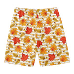 Maple And Oak Pattern Print Men's Swim Trunks
