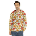 Maple And Oak Pattern Print Men's Velvet Pullover Hoodie