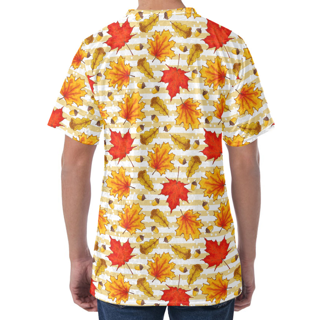 Maple And Oak Pattern Print Men's Velvet T-Shirt