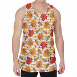 Maple And Oak Pattern Print Men's Velvet Tank Top