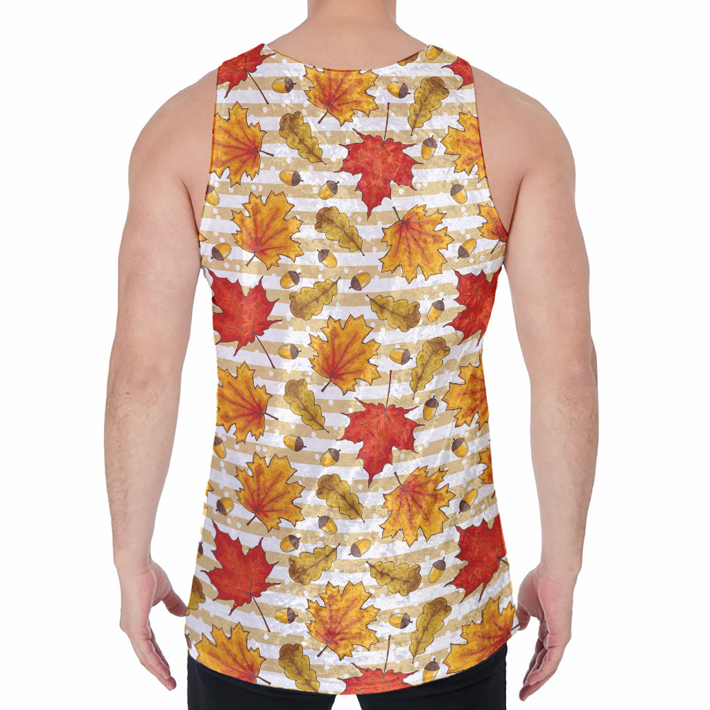 Maple And Oak Pattern Print Men's Velvet Tank Top
