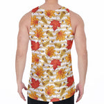 Maple And Oak Pattern Print Men's Velvet Tank Top