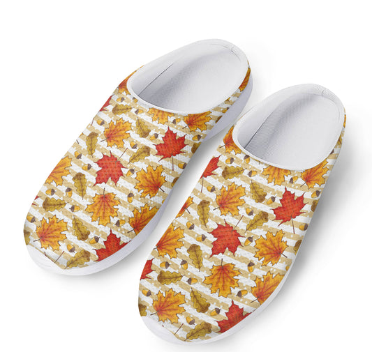Maple And Oak Pattern Print Mesh Casual Shoes