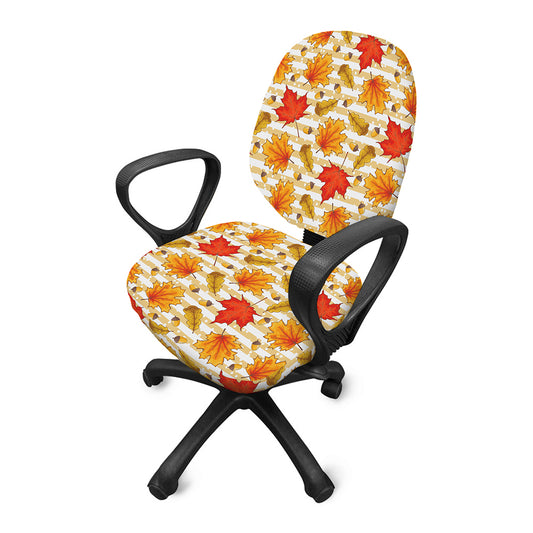 Maple And Oak Pattern Print Office Chair Cover