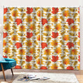 Maple And Oak Pattern Print Pencil Pleat Curtains
