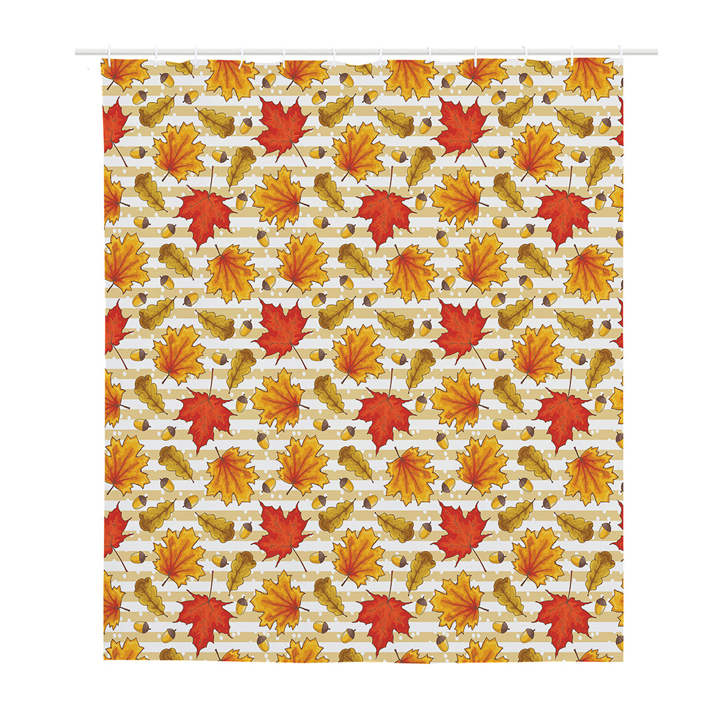 Maple And Oak Pattern Print Polyester Shower Curtain