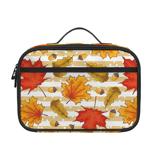 Maple And Oak Pattern Print Portable Lunch Bag