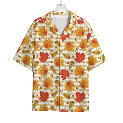 Maple And Oak Pattern Print Rayon Hawaiian Shirt