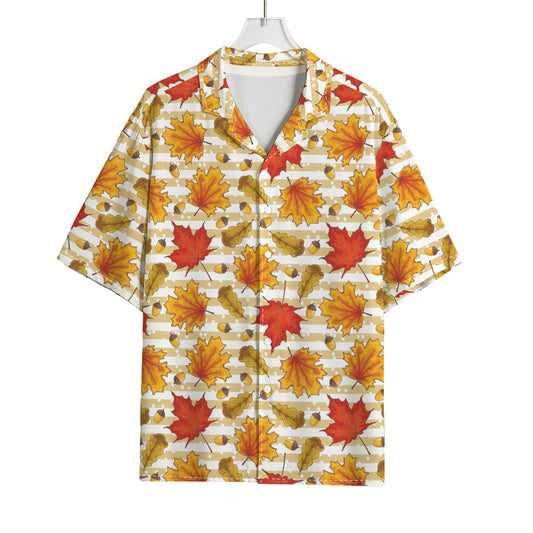 Maple And Oak Pattern Print Rayon Hawaiian Shirt