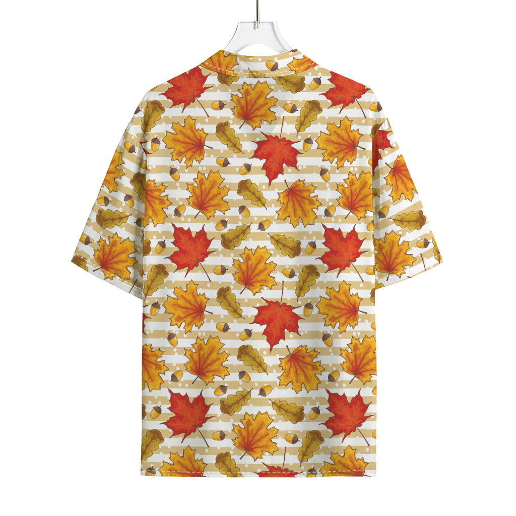 Maple And Oak Pattern Print Rayon Hawaiian Shirt