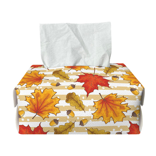 Maple And Oak Pattern Print Rectangle Tissue Box Cover