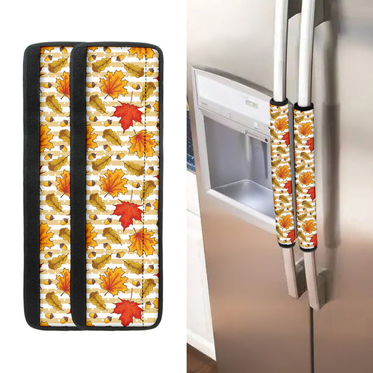 Maple And Oak Pattern Print Refrigerator Handle Covers