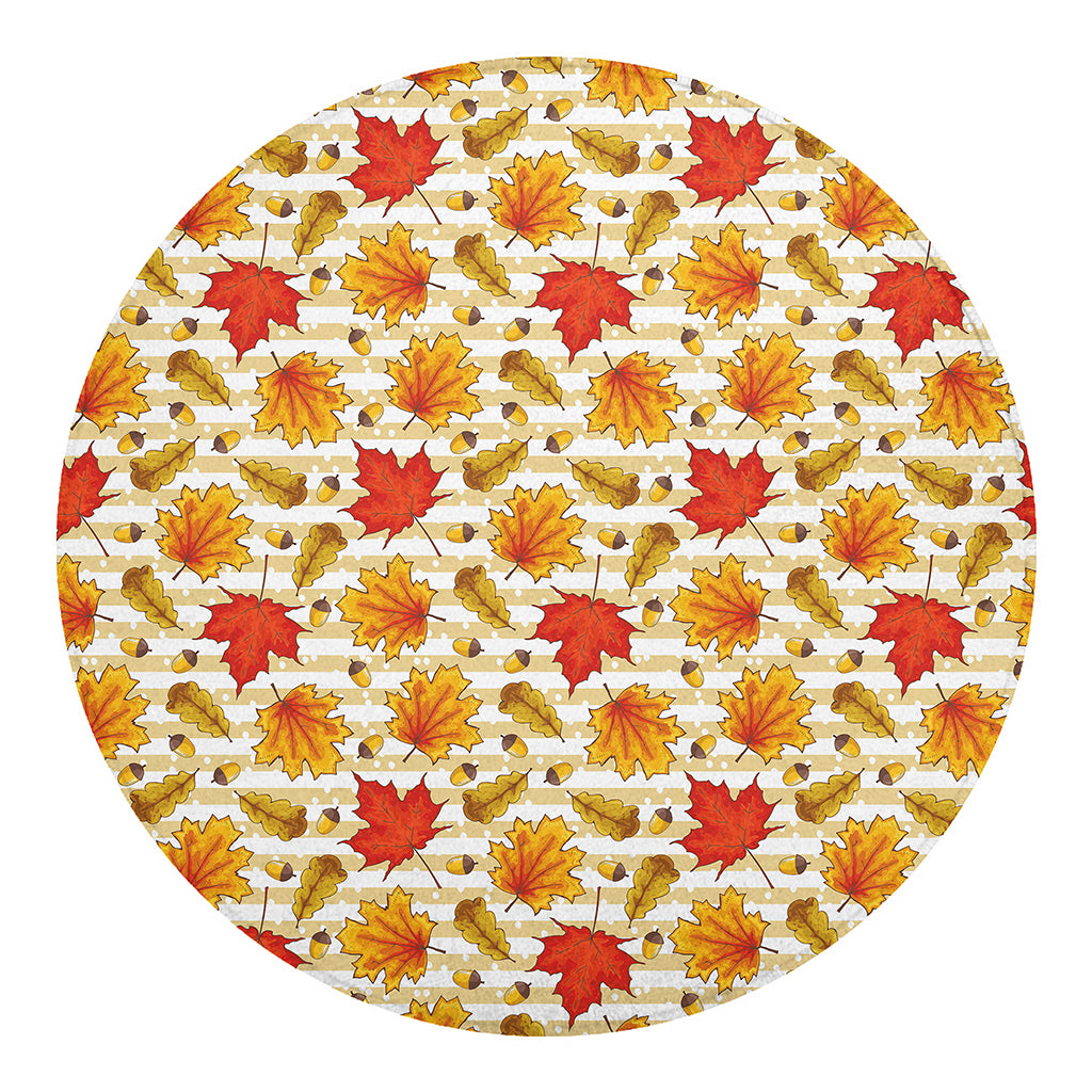 Maple And Oak Pattern Print Round Blanket