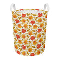 Maple And Oak Pattern Print Round Laundry Basket
