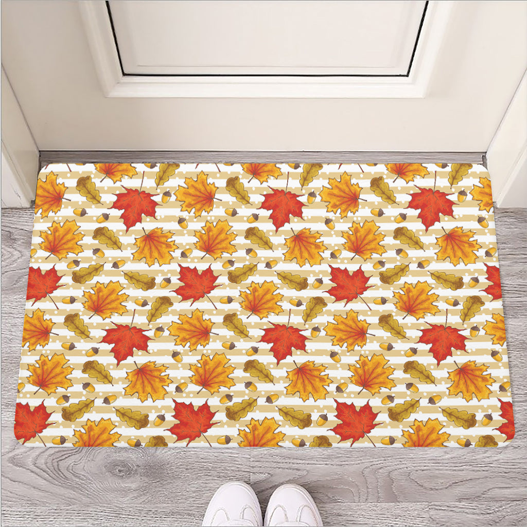 Maple And Oak Pattern Print Rubber Doormat