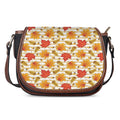 Maple And Oak Pattern Print Saddle Bag
