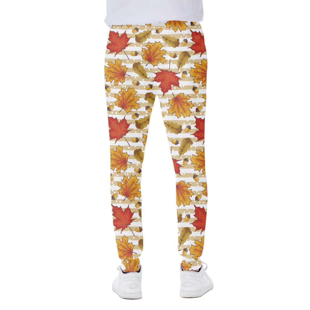 Maple And Oak Pattern Print Scuba Joggers