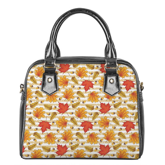 Maple And Oak Pattern Print Shoulder Handbag