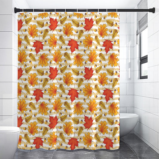 Maple And Oak Pattern Print Shower Curtain