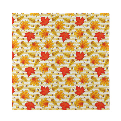 Maple And Oak Pattern Print Silk Bandana
