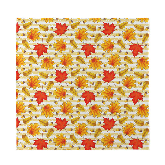 Maple And Oak Pattern Print Silk Bandana