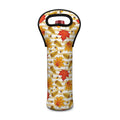Maple And Oak Pattern Print Single Neoprene Wine Tote