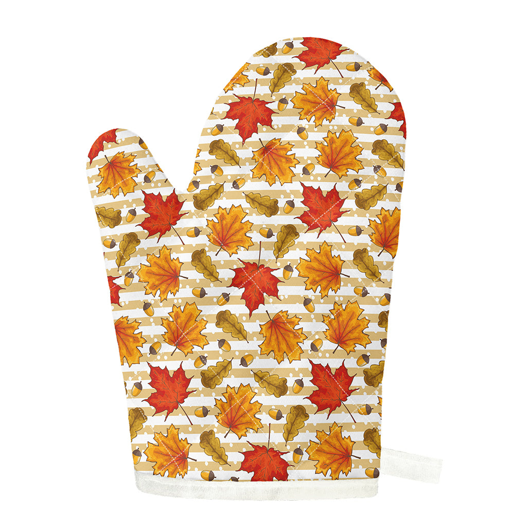 Maple And Oak Pattern Print Single Oven Mitt