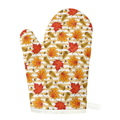 Maple And Oak Pattern Print Single Oven Mitt