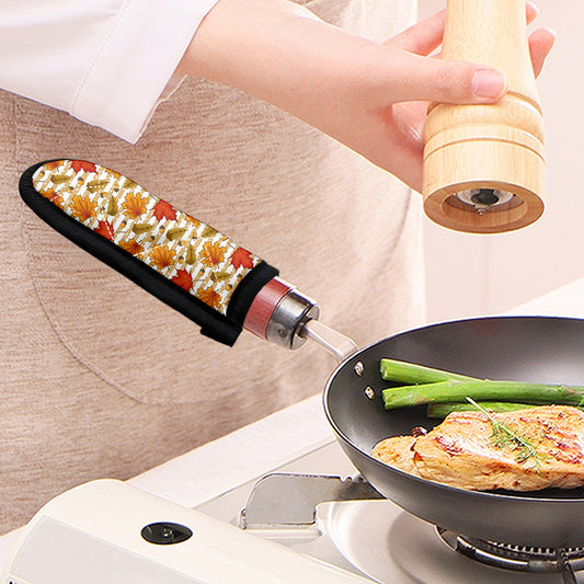 Maple And Oak Pattern Print Skillet Handle Cover