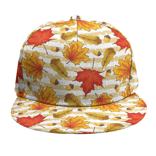Maple And Oak Pattern Print Snapback Cap
