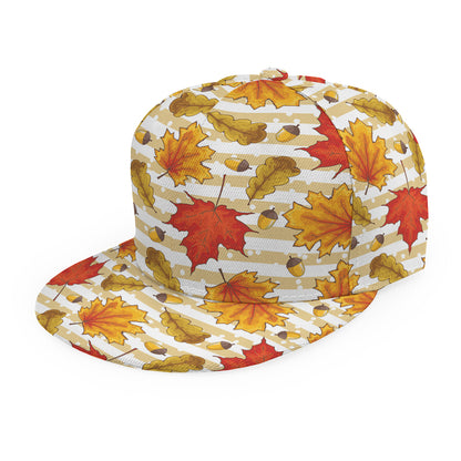 Maple And Oak Pattern Print Snapback Cap