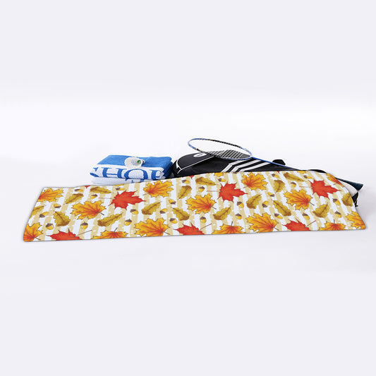 Maple And Oak Pattern Print Sports Towel