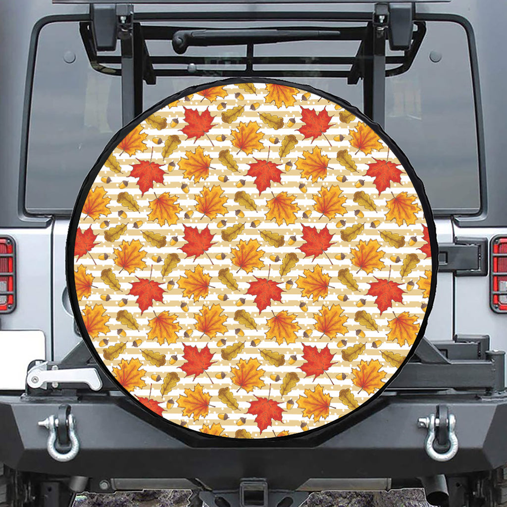 Maple And Oak Pattern Print Tire Cover